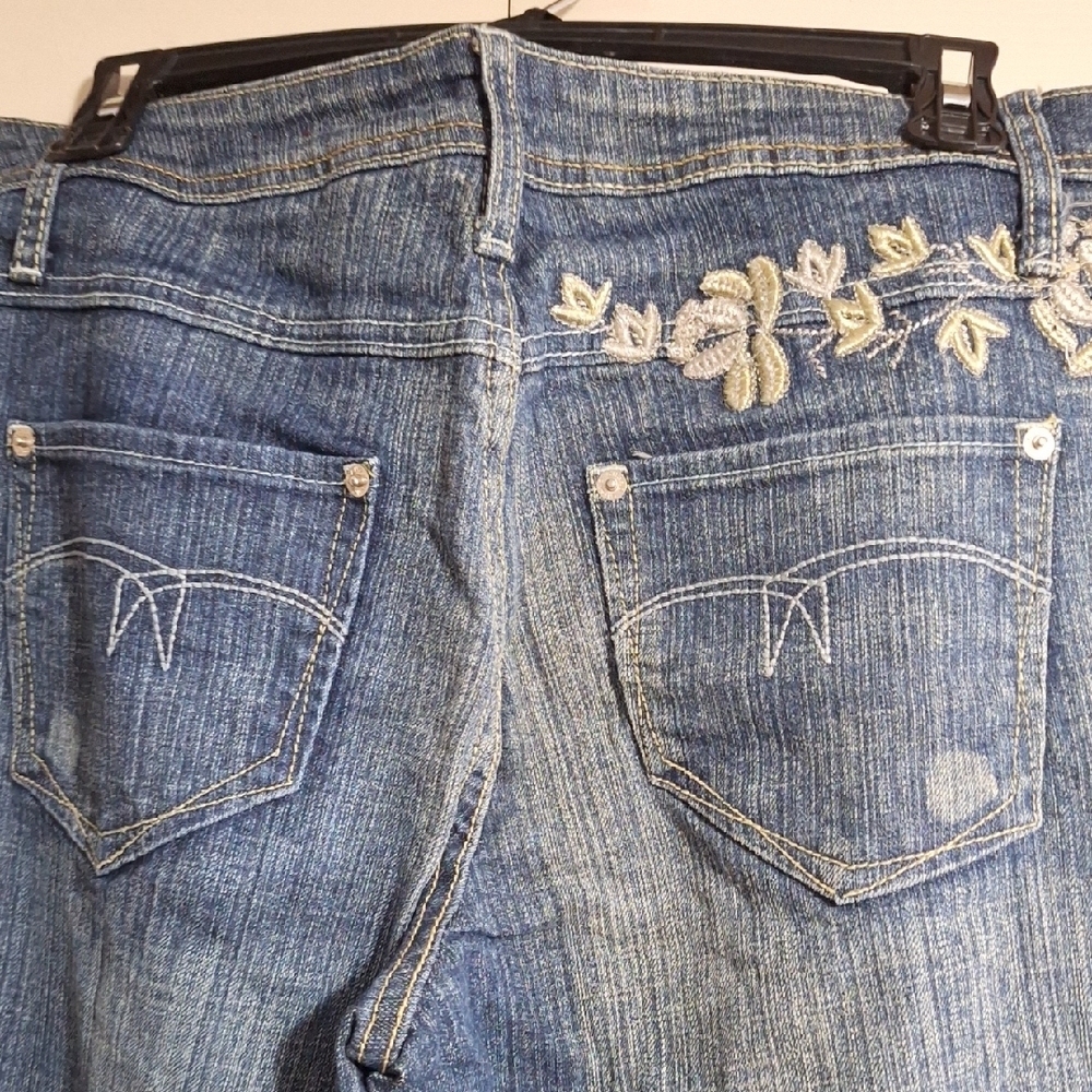 Vintage 80s Gitano 5 Pocket Embroidered Blue Denim Jeans-12 - Picture 4 of 8